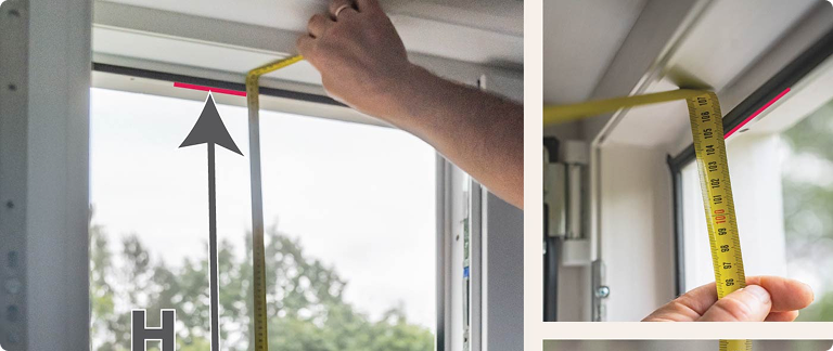2. Measure window opening height (H) as shown
