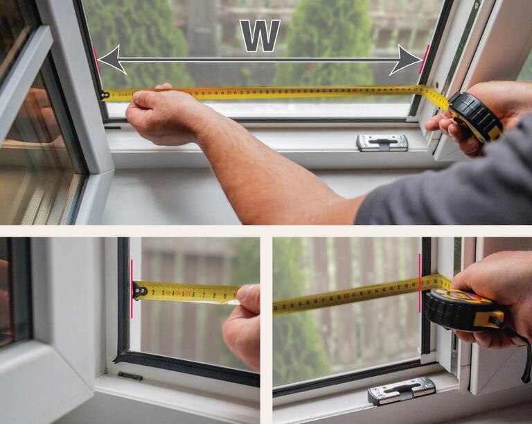 3. Measure window opening width (W)